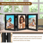 cadre photo pliable triple verre transparent charnières modernes noir bois clair minimaliste