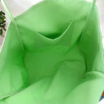 sac main toile réutilisable polyvalent lettre DELIGHT blanc jaune vert violet poche téléphone