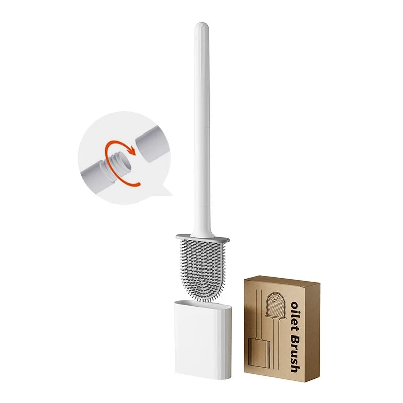 brosse wc silicone gris blanc moderne support mural facile nettoyer respectueux environnement durable bristles