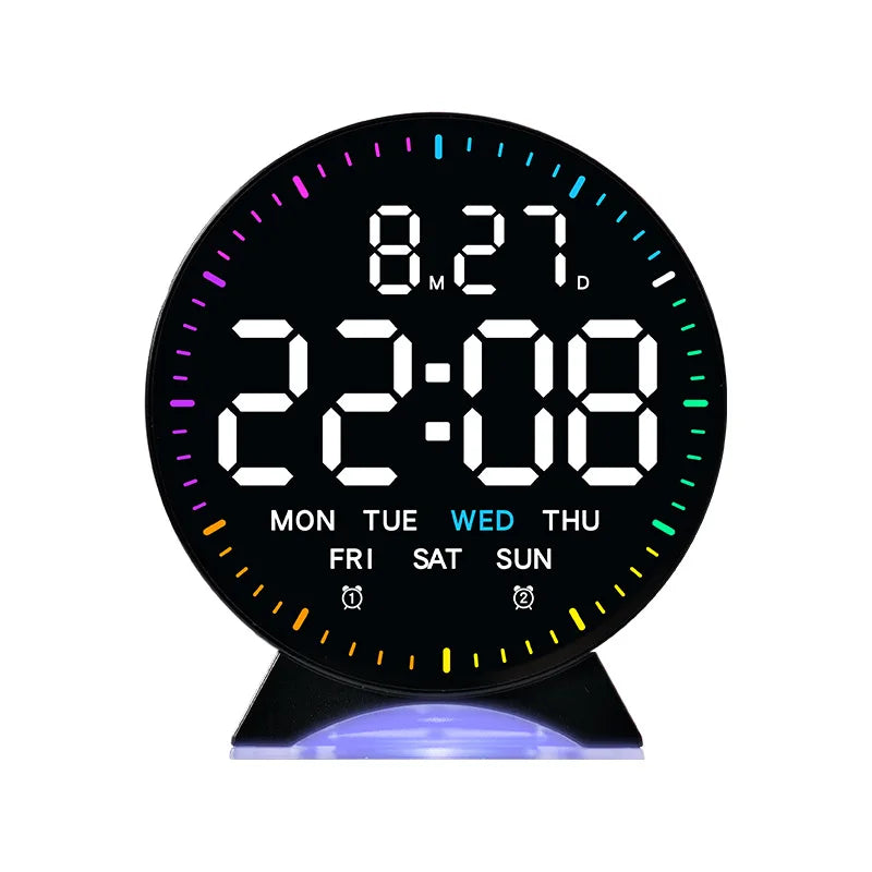horloge table numérique moderne alarme double fond noir led réglable