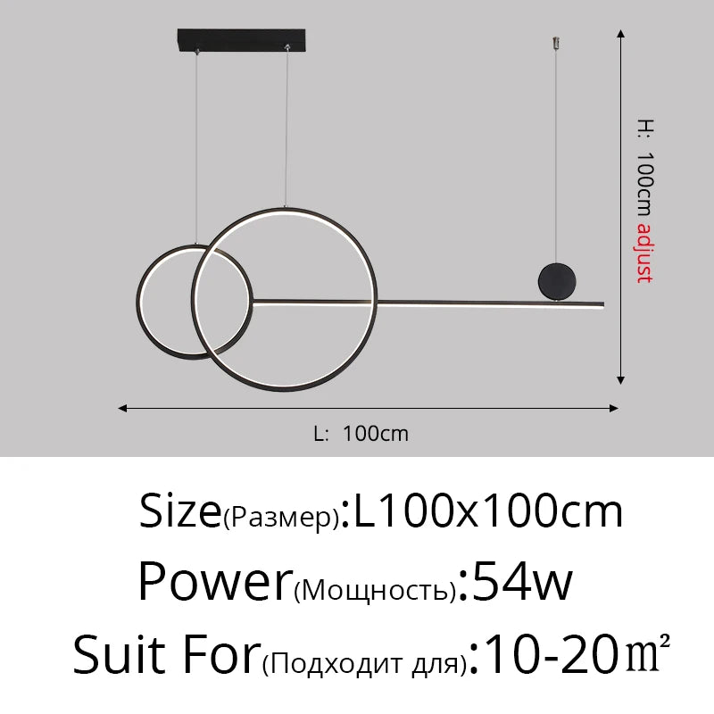 suspension lumineuse led contemporaine noir blanc doré géométrique minimaliste
