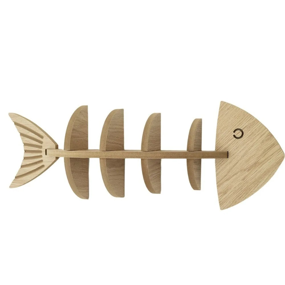 étagère murale bois forme poisson moderne séparateurs mural multi niveaux fixations invisibles plantes artificielles