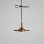 suspension lumineuse moderne scandinave aspect bois câble métallique marron doré blanc