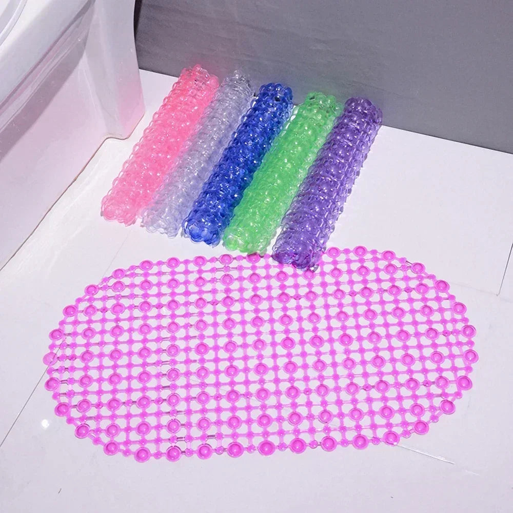 tapis bain antidérapant massage ventouse moderne couleur transparent réseau billes salon respectueux environnement