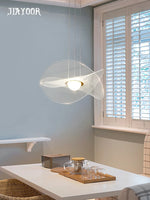 lumière suspendue moderne or blanc gris plissée ondulée transparente minimaliste