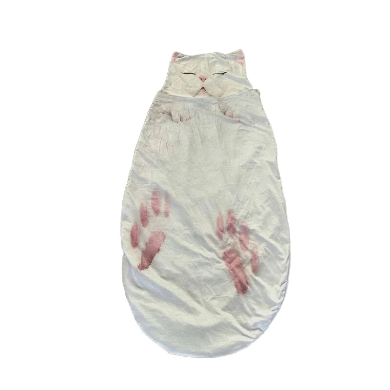 sac couchage adulte sac fourrure chat imprimé doux confortable polyester coton lit