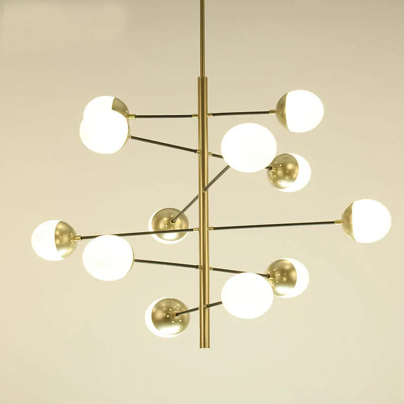 Suspension LED en verre noir pour chambre moderne