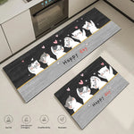 tapis cuisine antidérapant motif chatons colorés moderne sol maison salon bleu foncé
