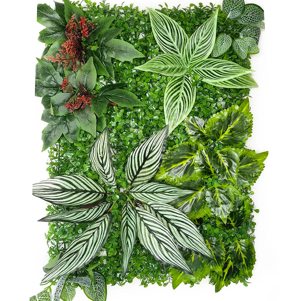 décoration murale artificielle herbe feuilles vertes moderne naturelle intérieure extérieure accrochable
