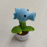 plantes crochet fleurs feuilles créatives artisanales vert jaune bleu rouge marron blanc