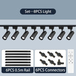 spots led modernes noir blanc télécommande dimmable ensembles complets rail