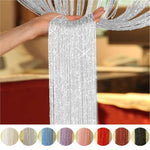 rideau pailleté franges brillantes moderne transparent blanc argenté chambre hotelDecoration festive fil métallique polyester