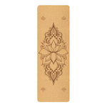 tapis yoga marron mandala om floral ethnique boho chic antidérapant écologique 183x58cm