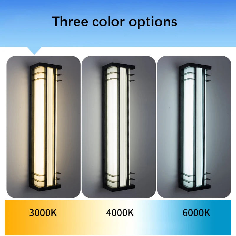 lampe murale moderne led ip65 acier inoxydable noir beige 16x30 16x45 16x60 16x75