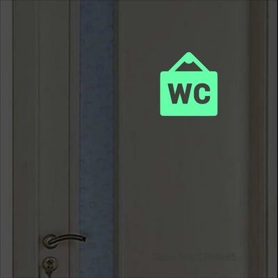 Autocollant porte WC phosphorescent violet