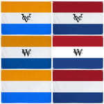 drapeau bannière historique orange blanc bleu rayures laiton décoration murale moderne polyester super tex