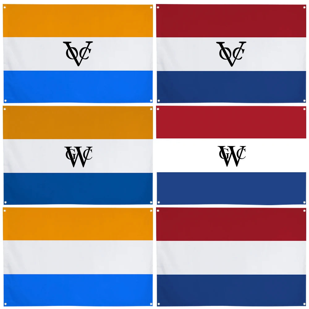 drapeau bannière historique orange blanc bleu rayures laiton décoration murale moderne polyester super tex