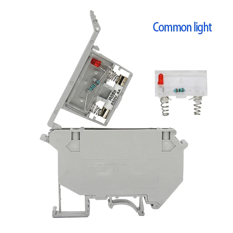 terminal sécurité gris plat lisse led diode condensateur basse tension 220v 24v industrielle eyelet