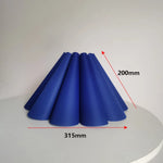abat jour table tissu rayures bleu blanc rouge moderne anneau central opaquet cable blanc