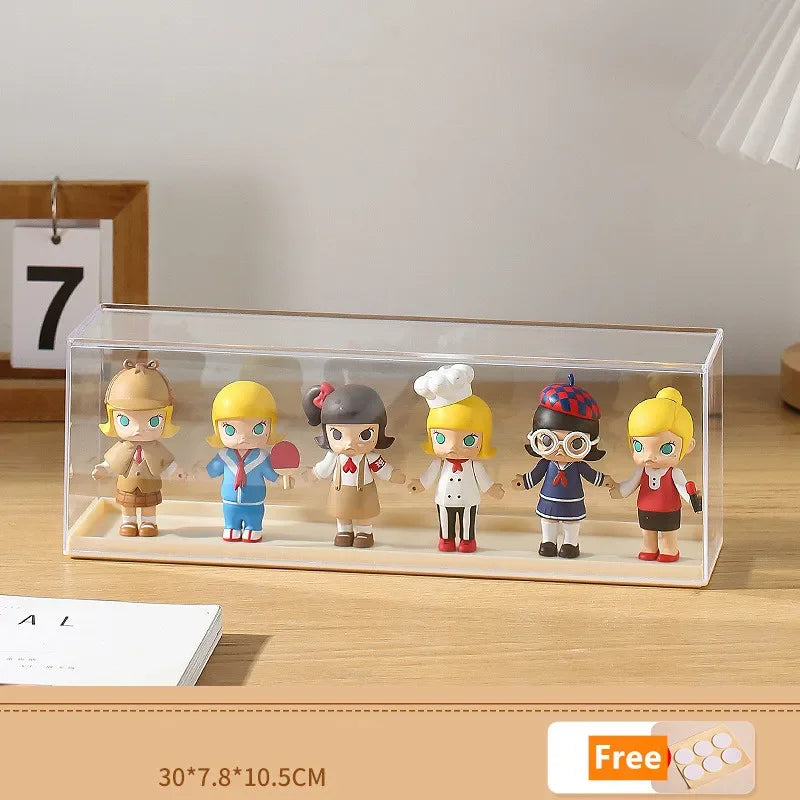 boîte rangement transparente réutilisable moderne organisateur jouets figurines divers cartoon capacité importante anti poussière
