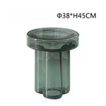 table d'appoint ronde moderne bois pierre couleur verte bleue transparente