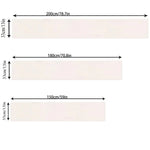 Un revêtement mural blanc rectangulaire de dimensions 200 cm de largeur sur 33 cm de hauteur, avec d'autres options de tailles 180 cm de largeur sur 33 cm de hauteur et 150 cm de largeur sur 33 cm de hauteur.