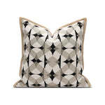 coussin carré géométrique noir blanc beige contemporain canapé chaise lit voiture remplissage optionnel