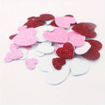 autocollants adhésifs mousse pailletés coeurs rouge rose blanc décoration fêtes diy bricolage 60 pièces