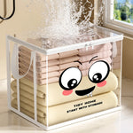 boîtes rangement transparentes blanches souriantes poignées amovibles moderne étudiante chambre organisation livres