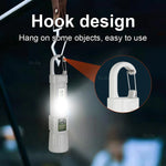 lampe torche blanc moderne résistante chocs zoom télescopique affichage led modes camping