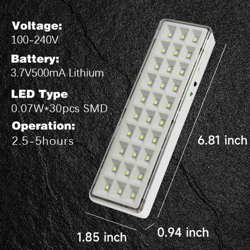 lampe d'urgence 30 led rechargeable fixation murale mode secours lumière sécurité nhà cửa
