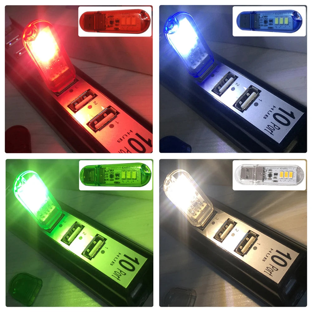 lampe led rechargeable moderne compact adhésif usb tactile 20led blanc rouge vert bleu transparent