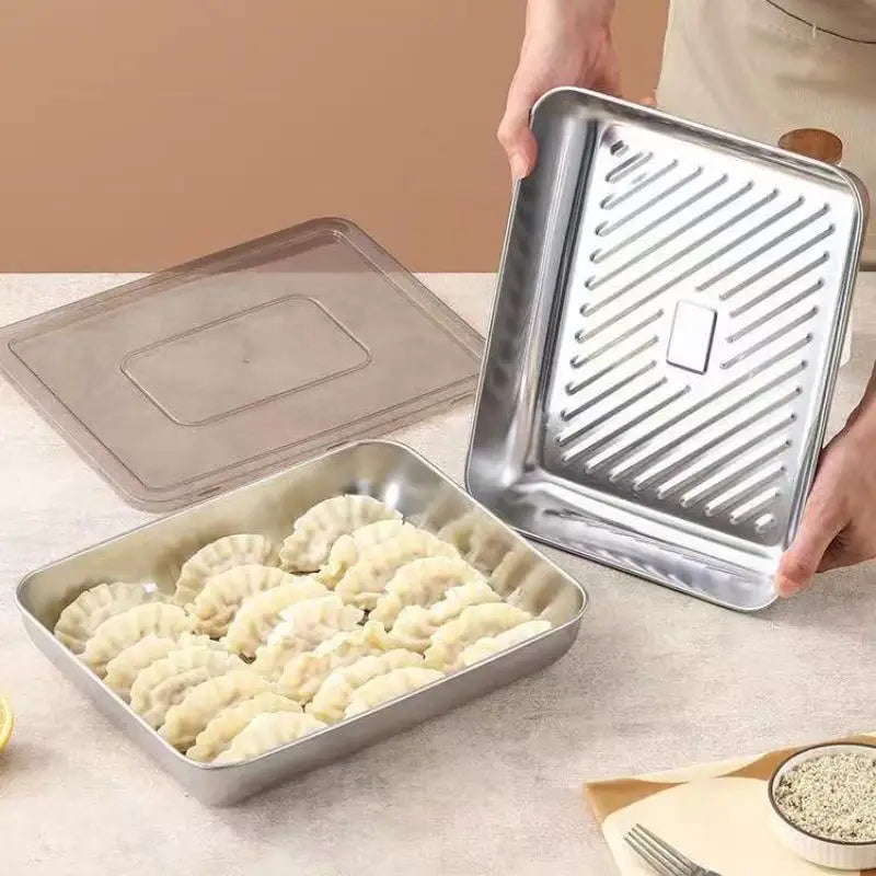 plat gâteau moderne argenté couvercle transparent contemporain plateau réfrigérateur utilitaire cuisine organisation alimentos almacenamiento
