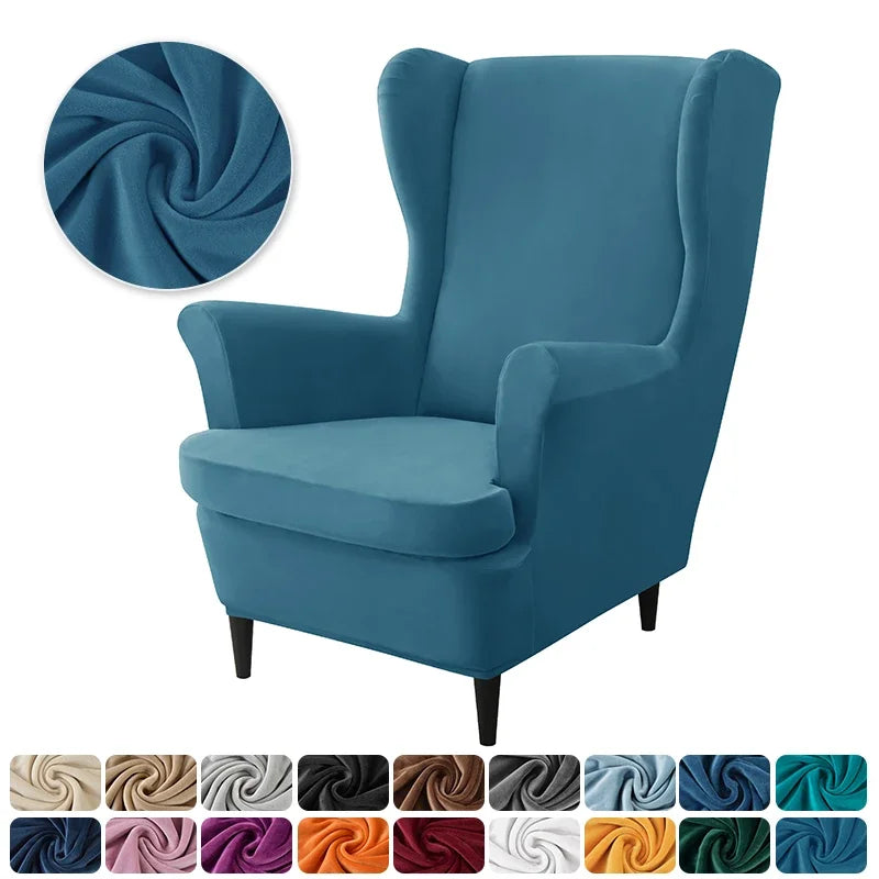 housse fauteuil oreilles velours extensible repose pied salon salon chambre