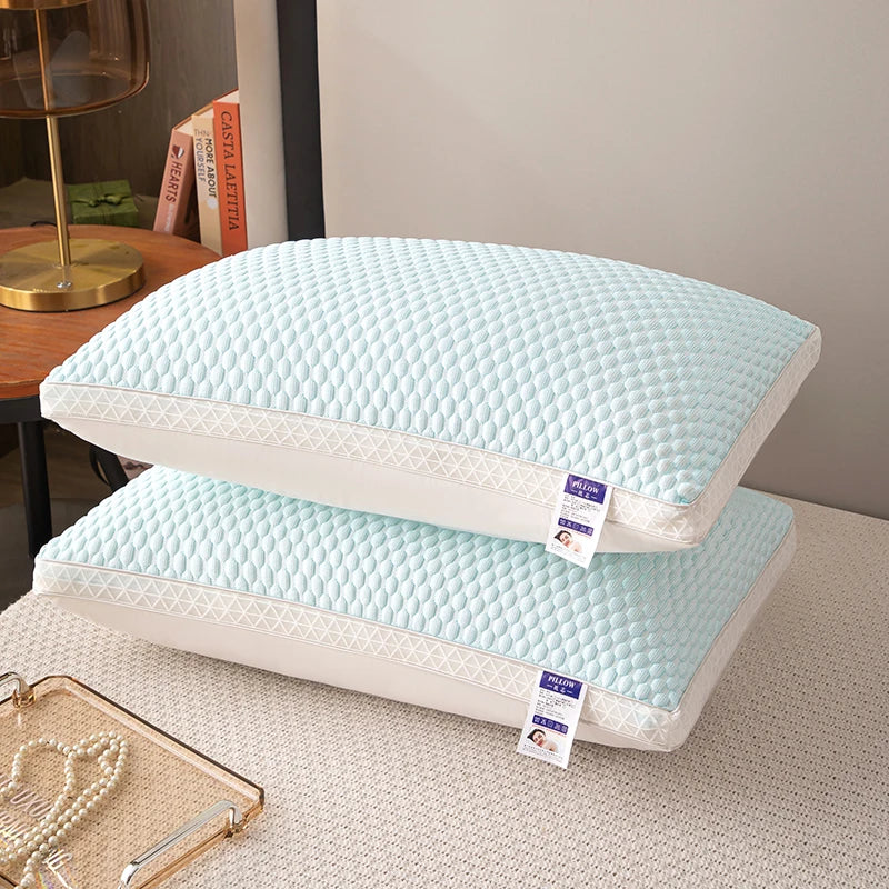 oreiller haut 3d bleu clair texture géométrique coton polyester moderne voyage lit