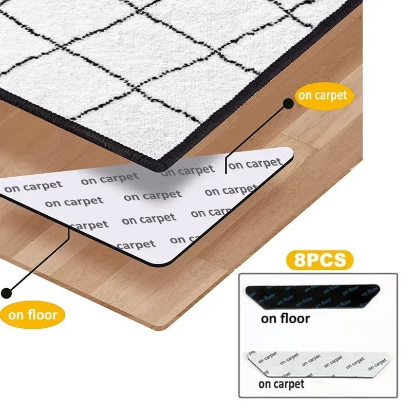 tapis antidérapants moderne pièces adhésifs beiges gris texture douce épais respectueux environnement
