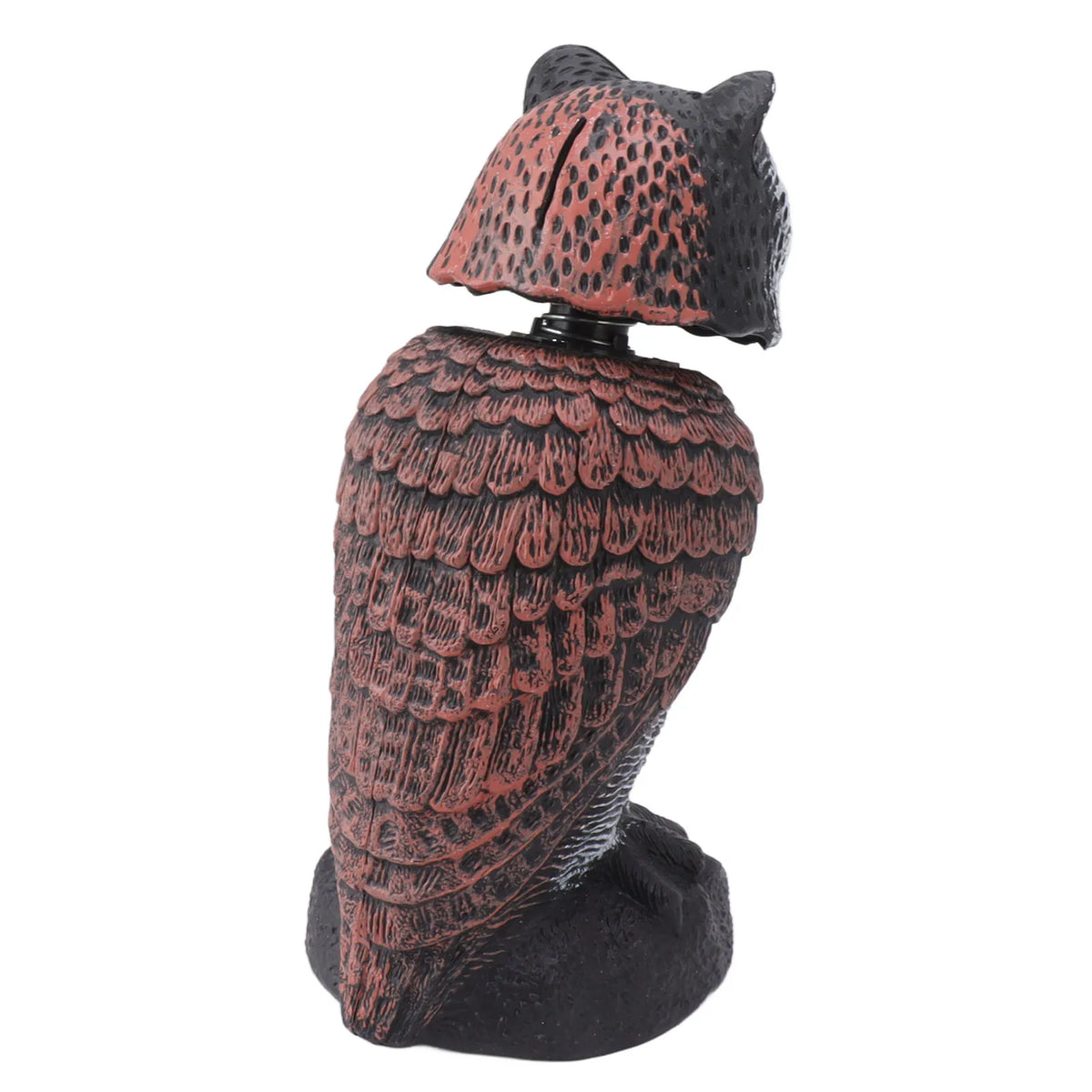décoration extérieure hibou noir plumes réalistes ornement animalier jardin figuration