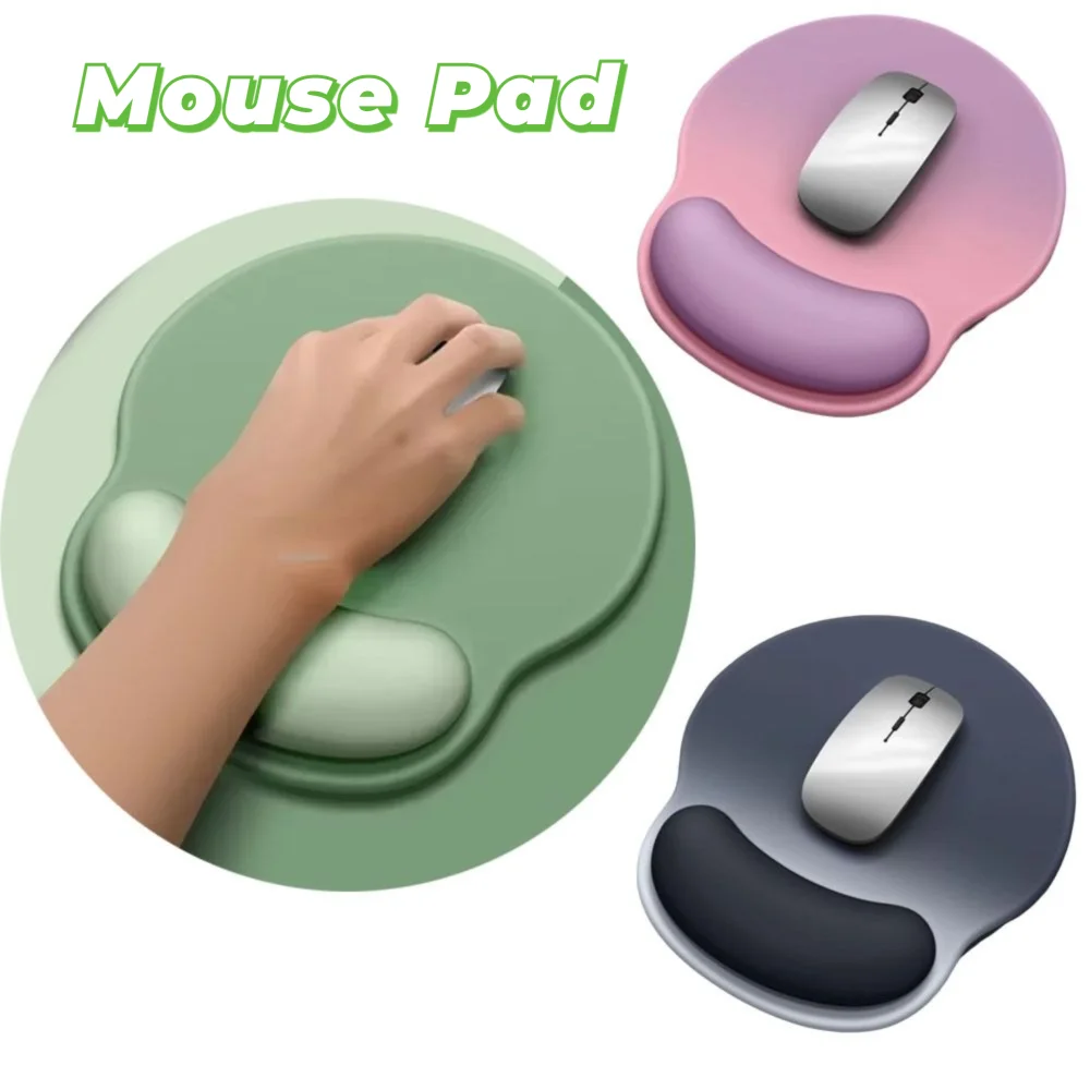 tapis souris ergonomique gradient vert menthe rose pâle gris anthracite doux confortable antidérapant repose