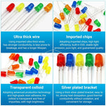 lot diodes led 5mm rondes transparentes blanc rouge jaune vert bleu kit bricolage