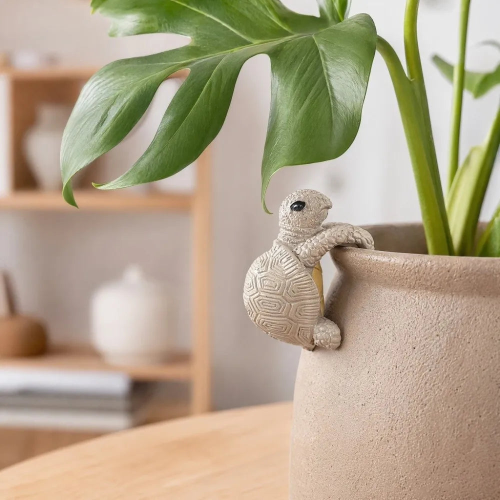 décoration jardin résine tortue vert carapace géométrique réaliste adhésifextérieur suspendu plante pot fantaisie animé
