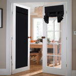 rideau porte double vitrage tissu polyester opaque decoratif bandeau fronce couleur gris foncé rouge