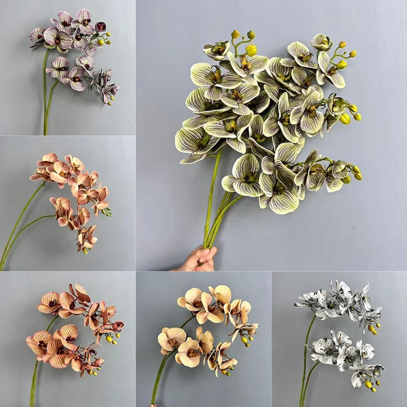 Bouquet artificiel orchidée papillon rose beige moderne décoration intérieure élégante faux fleurs vase