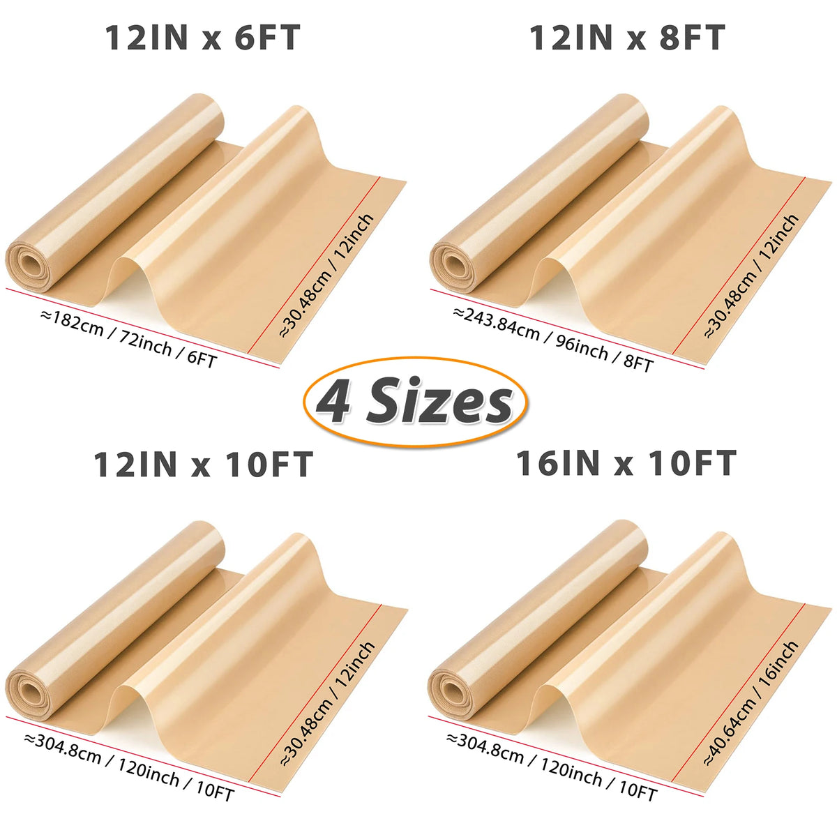 tapis cuisson silicone beige moderne antiadhésif antidérapant rouleau 6ft 8ft 10ft resistant chaleur pâtisserie