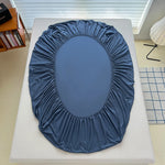 drap housse lit simple double king queen bleu marine uni polyester moderne housse matelas