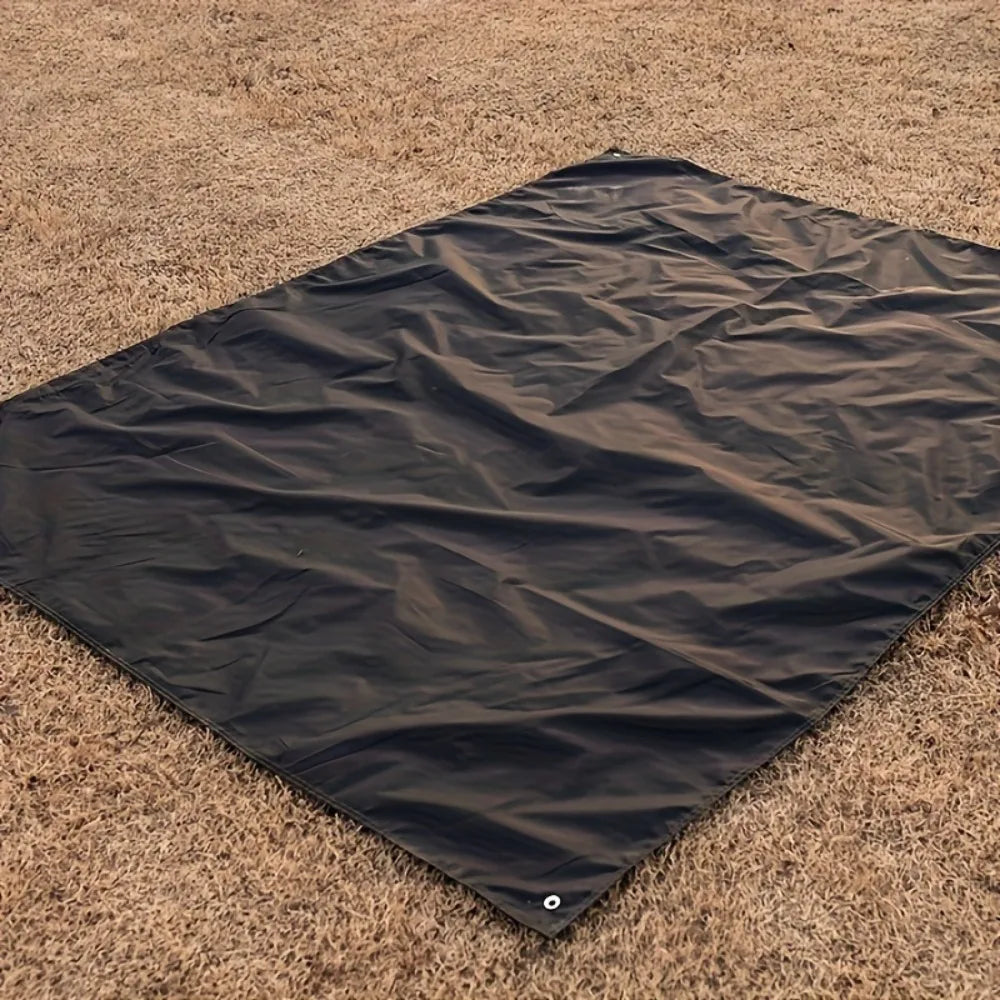 tapis sol camping vert foncé noir oxford robuste texture tissée pratique oeilletsextérieur camouflage