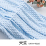 tissu brocart polyester 160cm texture points bleu clair blanc gris confortable doux matériau bricolage