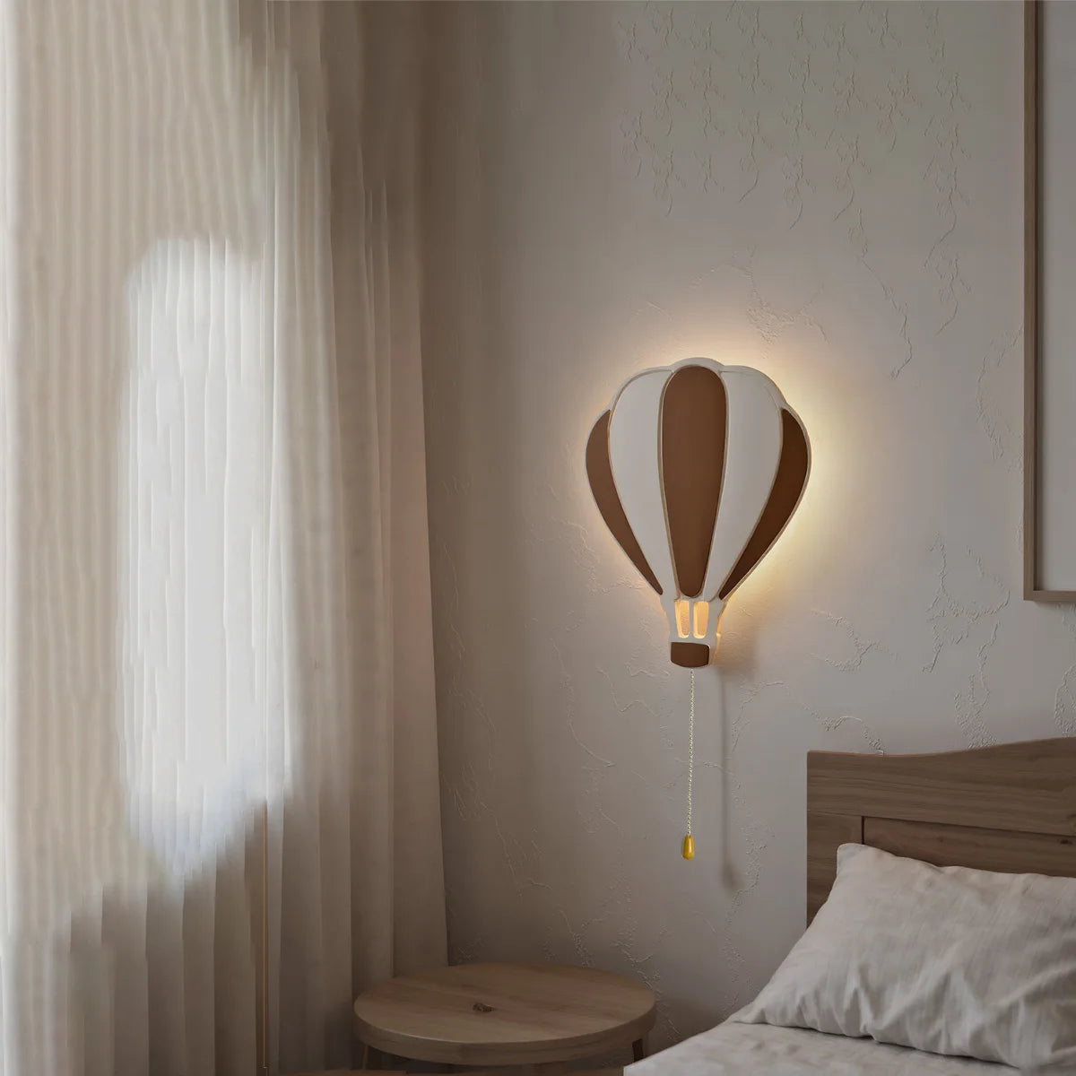 veilleuse murale nuage flottant ballon enfantin décorative chambre bébé LED posée fixée cordon blanc