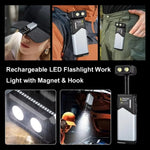 lampe torche rechargeable aimantée réglable noir moderne rayures horizontales