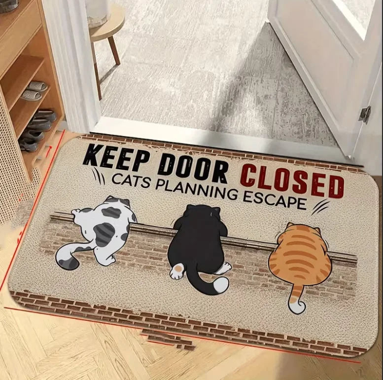 tapis d'entrée moderne anti dérapant maneki neko chats motifs bienvenue salon chambre
