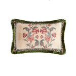coussin vintage floral rose feuille bleue polyester coton 30x50 45x45 50x50 décoratif chaise canapé